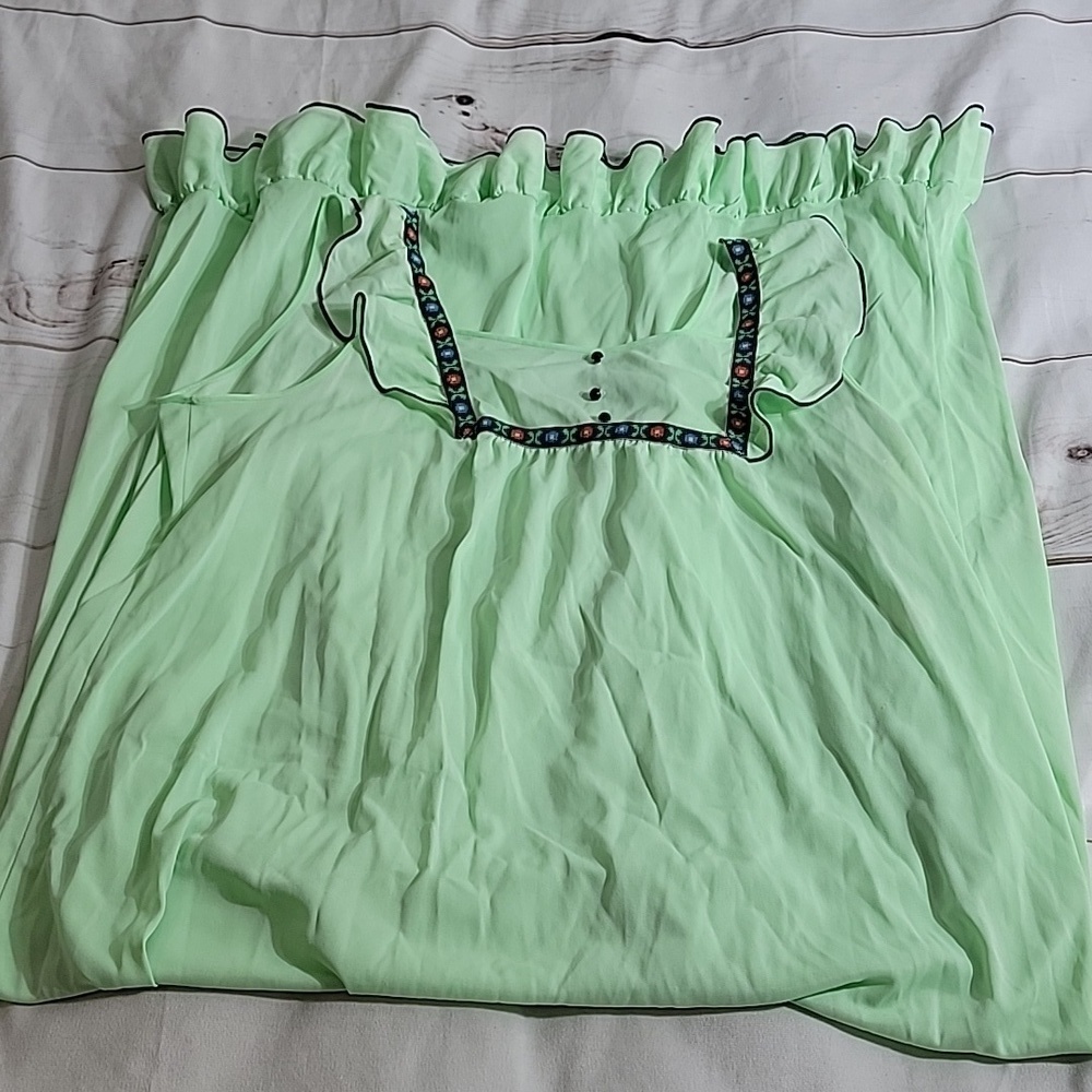 Lorraine 2 Piece Beautiful Mint Colored Nighgown Set with Matching Robe Medium